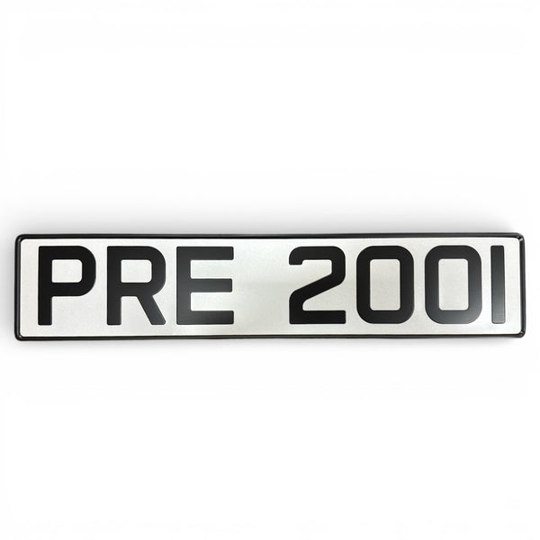 Metal Pressed Number Plate, pre 2001 font - 520mm x 111mm