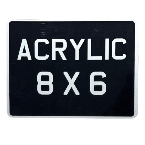 Classic Acrylic Motorcycle Number Plate - 8 x 6