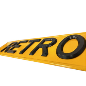 Raised & Riveted Plastic Black Letters, 3 1/8 inch digits 1970-2001