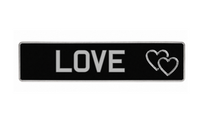 Novelty Classic Metal Hearts Number Plate - Black