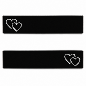 Novelty Classic Metal Hearts Number Plate - Black