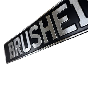 Classic Oblong Metal Pressed Number Plate - 520mm x 111mm - Brushed Silver