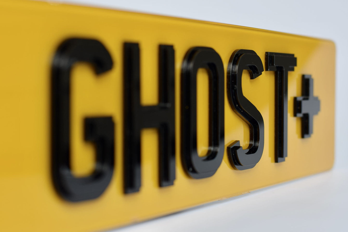4D Ghost + UK Acrylic Number Plate – 520mm x 111mm