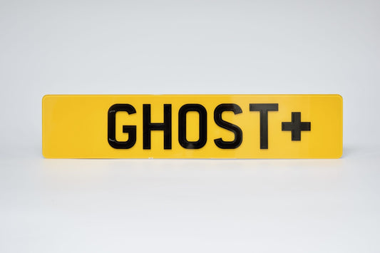 4D Ghost + UK Acrylic Number Plate – 520mm x 111mm