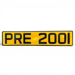 Metal Pressed Number Plate, pre 2001 font - 520mm x 111mm