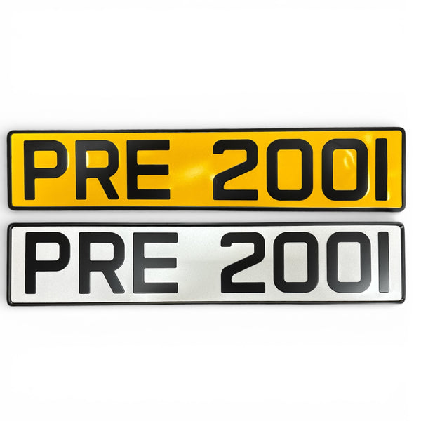 Metal Pressed Number Plate, pre 2001 font - 520mm x 111mm