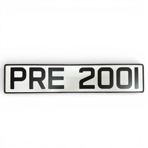 Metal Pressed Number Plate, pre 2001 font - 520mm x 111mm