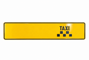 Novelty Taxi Number Plate - Yellow