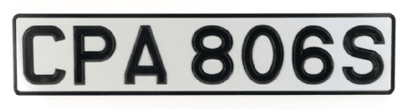 Classic Raised & Riveted White/Yellow Number Plates | Pair*