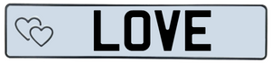 Novelty Hearts Number Plate - White
