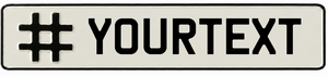 Novelty Hashtag Number Plate - White