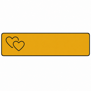 Novelty Metal Hearts Number Plate - Yellow