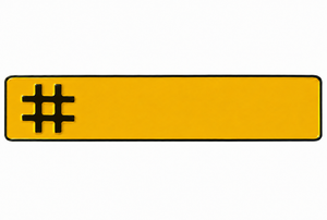 Novelty Hashtag Number Plate - Yellow