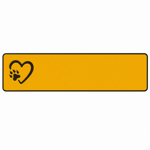 Novelty Metal Pet Number Plate - Yellow