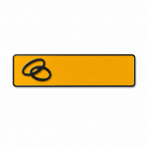 Novelty Metal Wedding Number Plate - Yellow