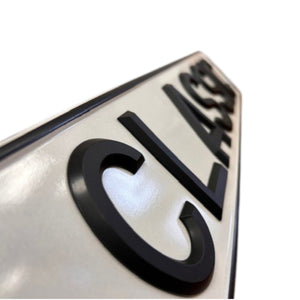 Raised & Riveted Plastic Black Letters, 3 1/8 inch digits 1970-2001