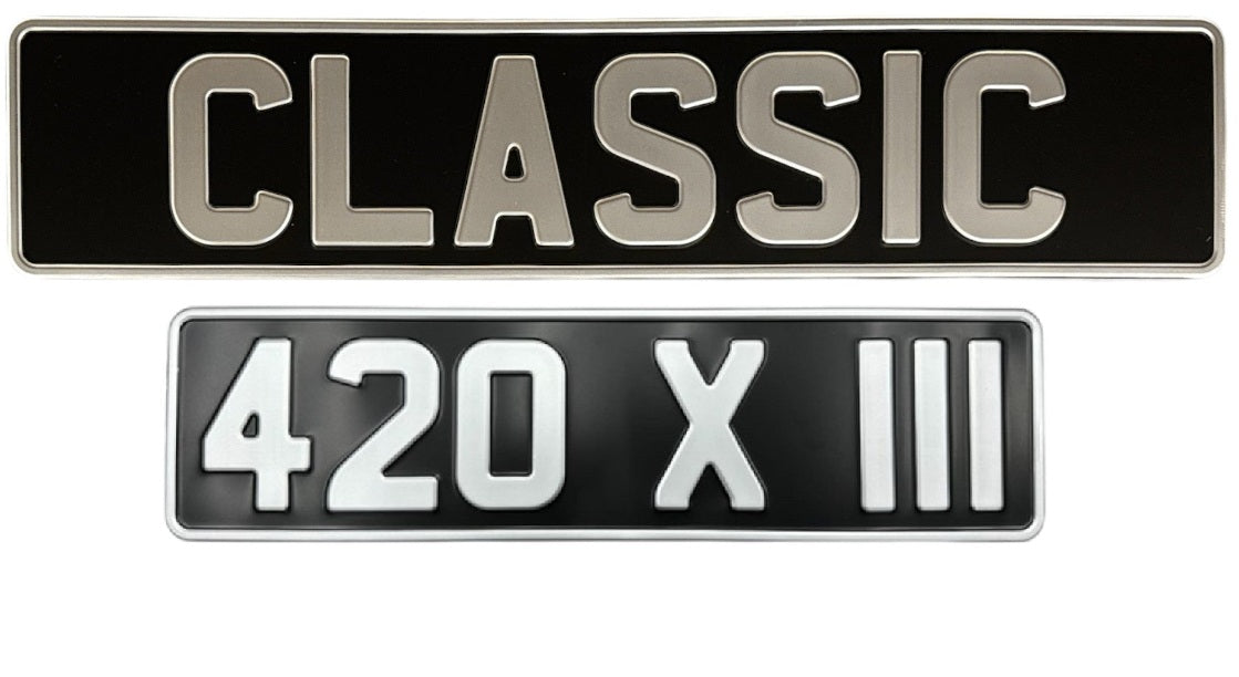 Classic Oblong with 6-Digit Metal Pressed Number Plate – 520 & 420mm x