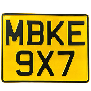 Metal Pressed Motorcycle Number Plate – 9 x 7 Inches