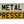 A metal pressed number plate with the words 'METAL' and 'PRESSED' displayed in a bold, black font against a white and yellow background.