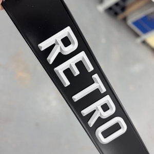 Classic Metal Pressed Number Plate - 520x111 - With Raised Retro Digits