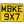 Yellow pressed metal motorbike number plate with black text displaying the characters MBKE 9x7.